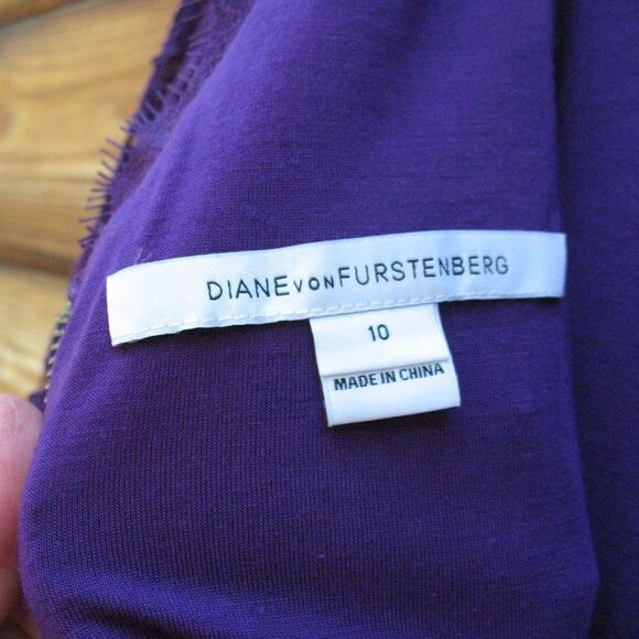 Diane Von Furstenberg Purple Lace Mini Dress Celeb Style - Picture 7 of 9
